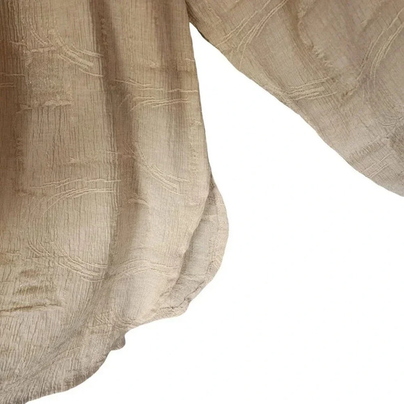 IC Collection Top Cream Long Sleeve Front Button Mock Neck For Women - Picture 7 of 9